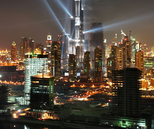 Turning on Burj Khalifa