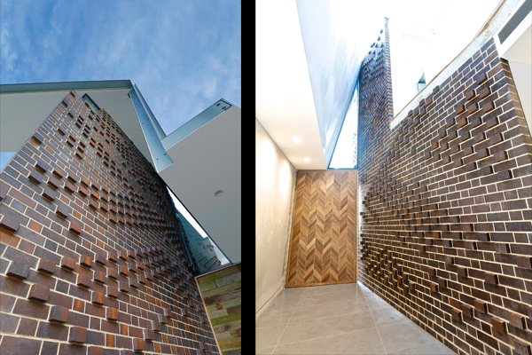PGH Dry Pressed feature wall makes a dramatic impact to this Sydney Home