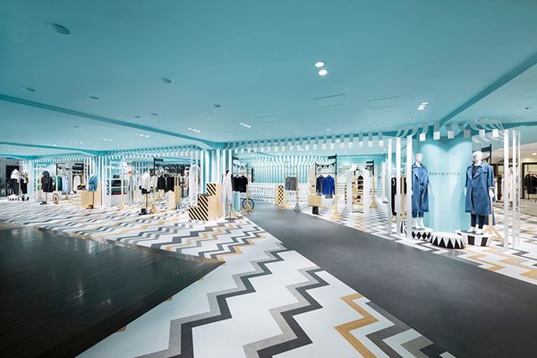 Nendo creates a mobile amusement park-inspired fashion floor in Tokyo